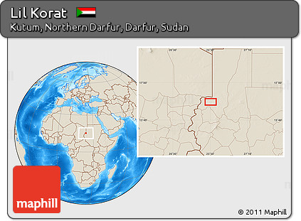Shaded Relief Location Map of Lil Korat