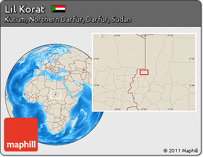 Shaded Relief Location Map of Lil Korat