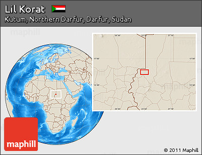 Shaded Relief Location Map of Lil Korat