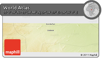 Physical Panoramic Map of the Area around 15° 17' 31" N, 28° 7' 30" E