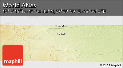 Physical Panoramic Map of the Area around 15° 17' 31" N, 28° 7' 30" E