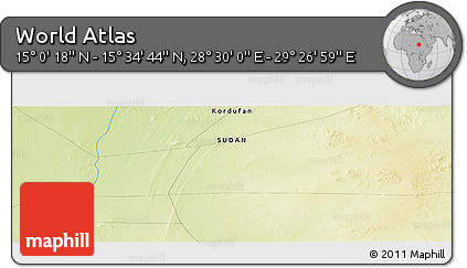 Physical Panoramic Map of the Area around 15° 17' 31" N, 28° 58' 30" E