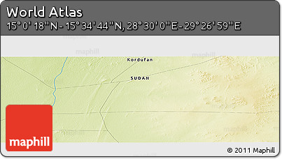 Physical Panoramic Map of the Area around 15° 17' 31" N, 28° 58' 30" E