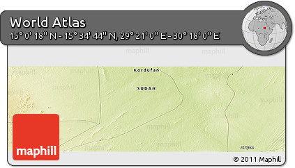 Physical Panoramic Map of the Area around 15° 17' 31" N, 29° 49' 30" E