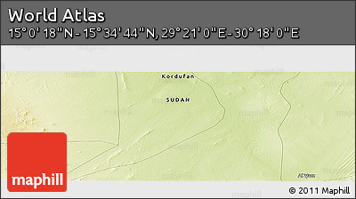 Physical Panoramic Map of the Area around 15° 17' 31" N, 29° 49' 30" E
