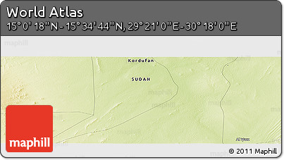 Physical Panoramic Map of the Area around 15° 17' 31" N, 29° 49' 30" E