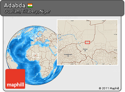 Shaded Relief Location Map of Adabda