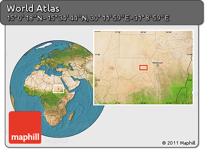 Satellite Location Map of the Area around 15° 17' 31" N, 30° 40' 29" E