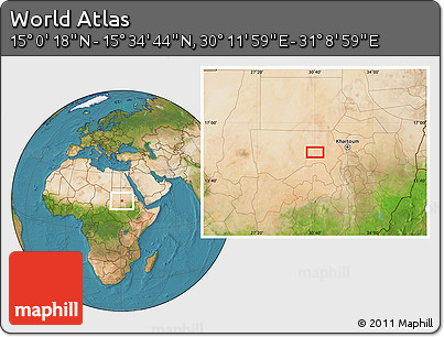 Satellite Location Map of the Area around 15° 17' 31" N, 30° 40' 29" E