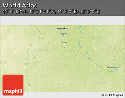 Physical 3D Map of the Area around 15° 17' 31" N, 31° 31' 29" E