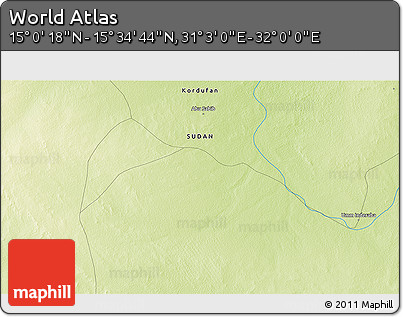 Physical 3D Map of the Area around 15° 17' 31" N, 31° 31' 29" E