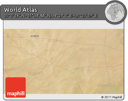 Satellite 3D Map of the Area around 15° 17' 31" N, 34° 55' 29" E