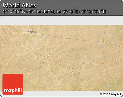 Satellite 3D Map of the Area around 15° 17' 31" N, 34° 55' 29" E