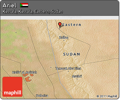 Satellite 3D Map of Ariel