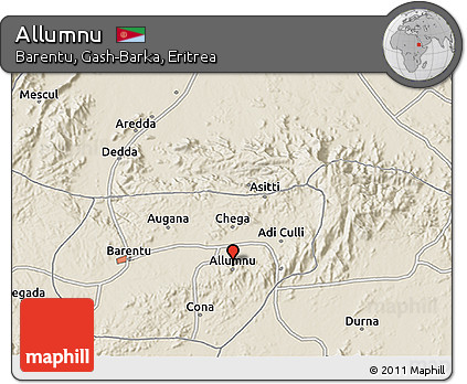 Shaded Relief 3D Map of Allumnu
