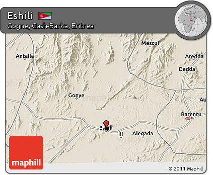 Shaded Relief 3D Map of Eshili