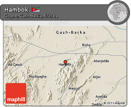 Shaded Relief 3D Map of Hambok