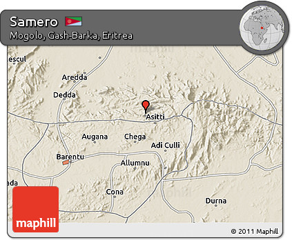 Shaded Relief 3D Map of Samero