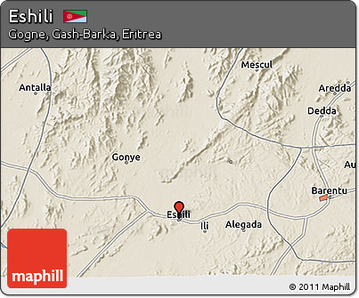 Shaded Relief 3D Map of Eshili