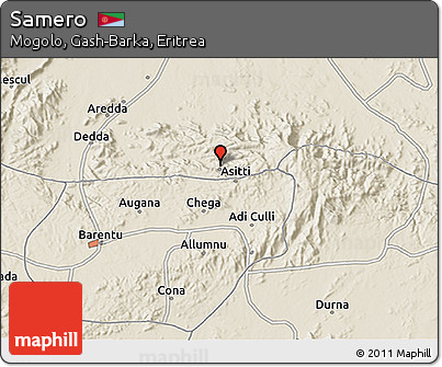 Shaded Relief 3D Map of Samero