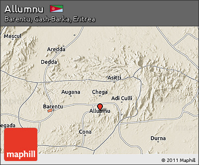 Shaded Relief 3D Map of Allumnu