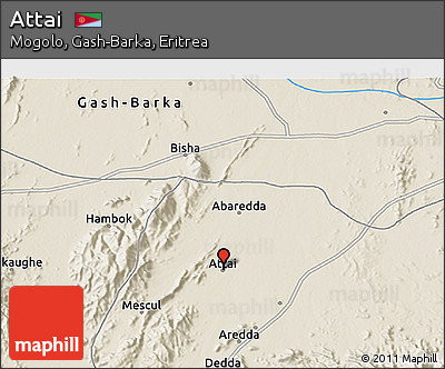 Shaded Relief 3D Map of Attai