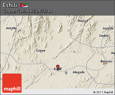 Shaded Relief 3D Map of Eshili