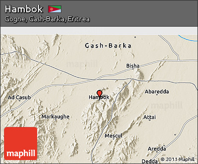 Shaded Relief 3D Map of Hambok