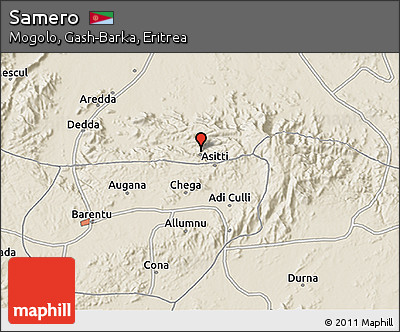 Shaded Relief 3D Map of Samero