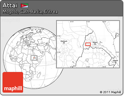 Blank Location Map of Attai