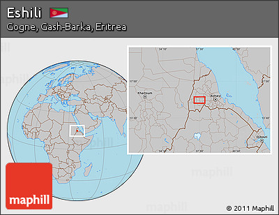 Gray Location Map of Eshili