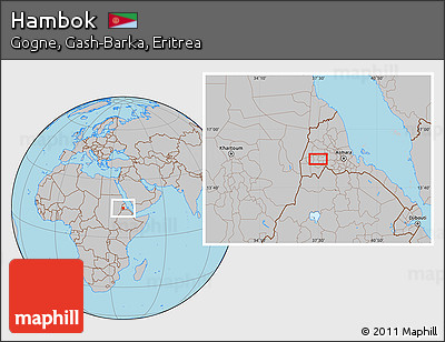 Gray Location Map of Hambok