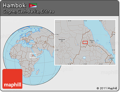 Gray Location Map of Hambok