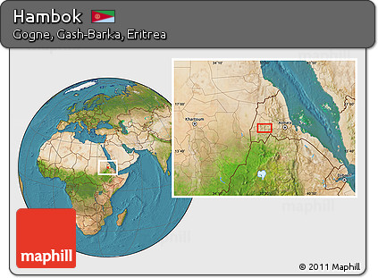 Satellite Location Map of Hambok