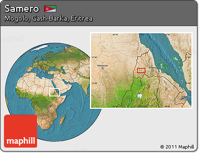 Satellite Location Map of Samero