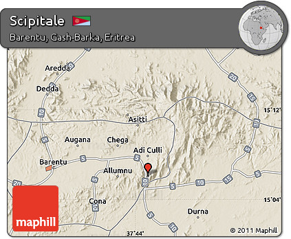 Shaded Relief Map of Scipitale