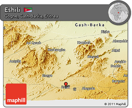 Physical Panoramic Map of Eshili