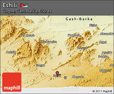 Physical Panoramic Map of Eshili