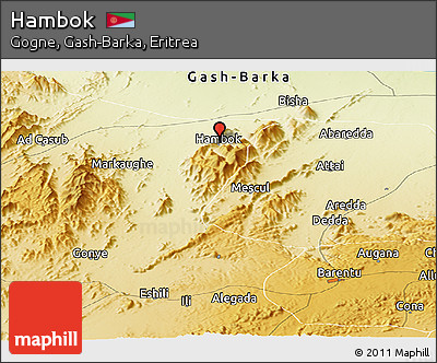 Physical Panoramic Map of Hambok