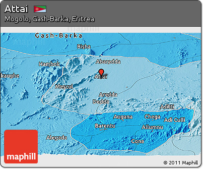 Political Panoramic Map of Attai