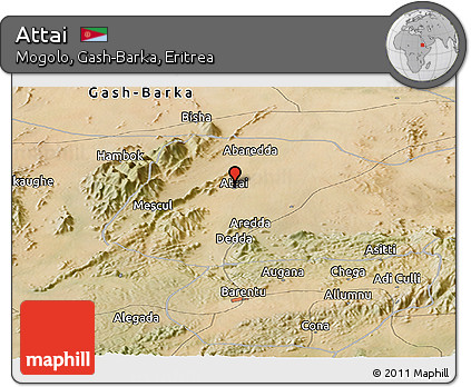 Satellite Panoramic Map of Attai