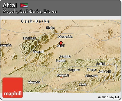 Satellite Panoramic Map of Attai