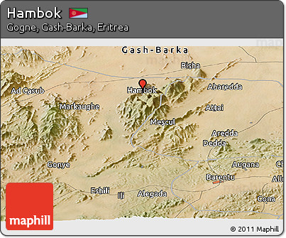 Satellite Panoramic Map of Hambok