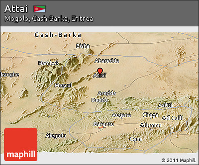 Satellite Panoramic Map of Attai