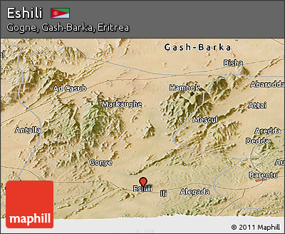 Satellite Panoramic Map of Eshili