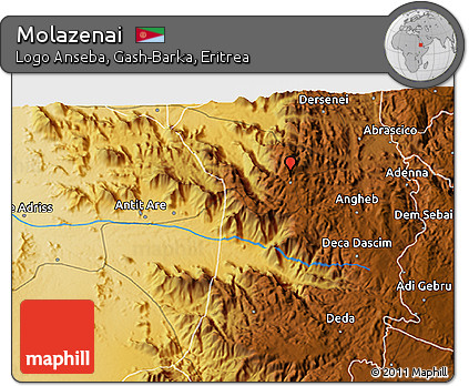 Physical 3D Map of Molazenai