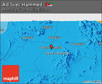 Political 3D Map of Ad Scec Hammed