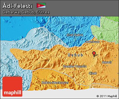 Political 3D Map of Ādī-Felesti