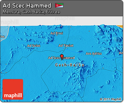 Political 3D Map of Ad Scec Hammed