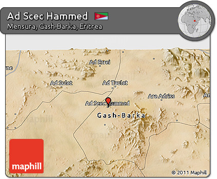 Satellite 3D Map of Ad Scec Hammed